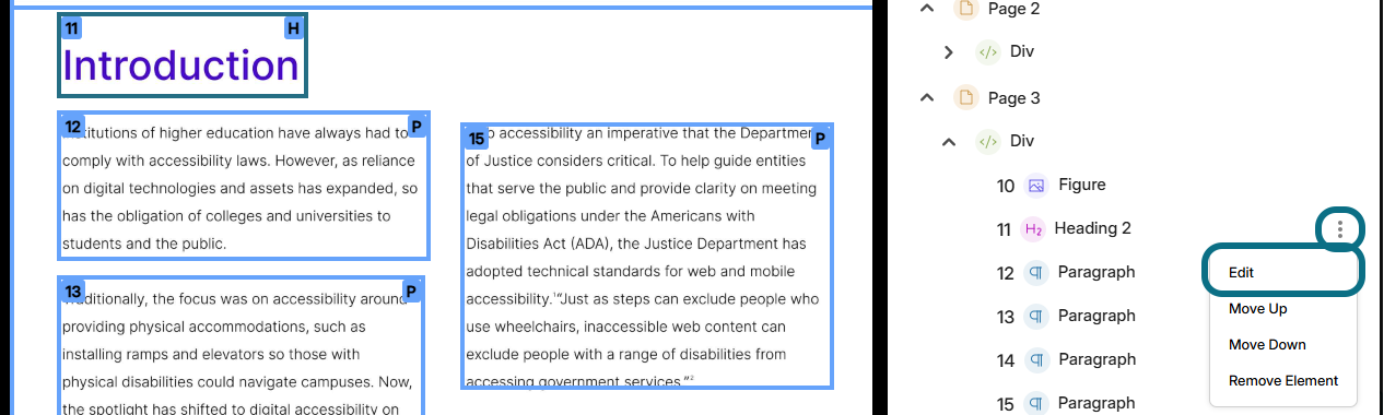 Panorama Structural Remediation with more actions and edit button circled