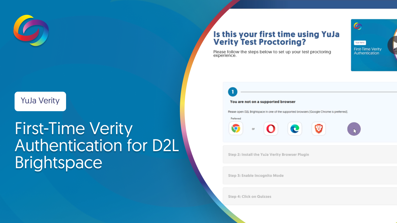 Vignette : première authentification Verity pour D2L Brightspace.