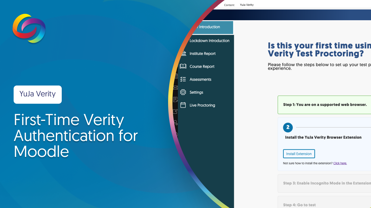 Vignette : première authentification Verity pour Moodle.