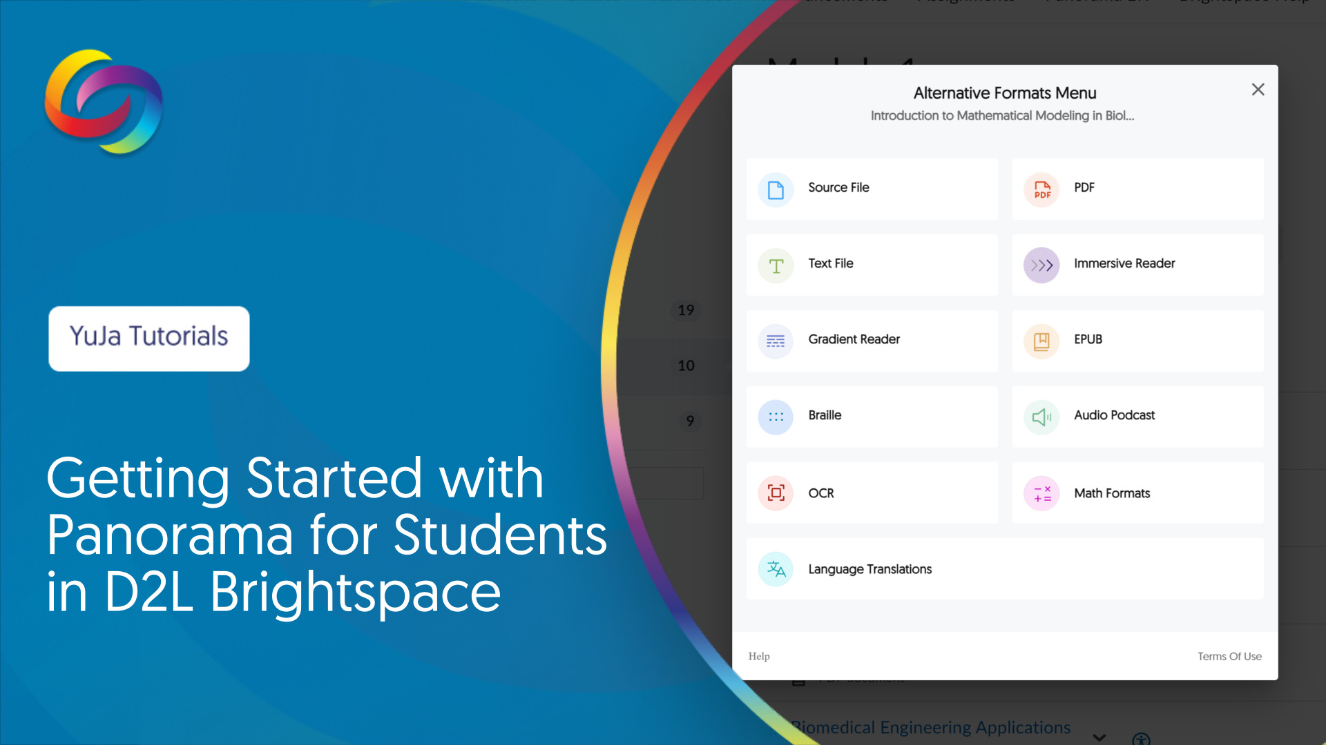 Vignette : Premiers pas avec Panorama pour les étudiants dans D2L Brightspace.