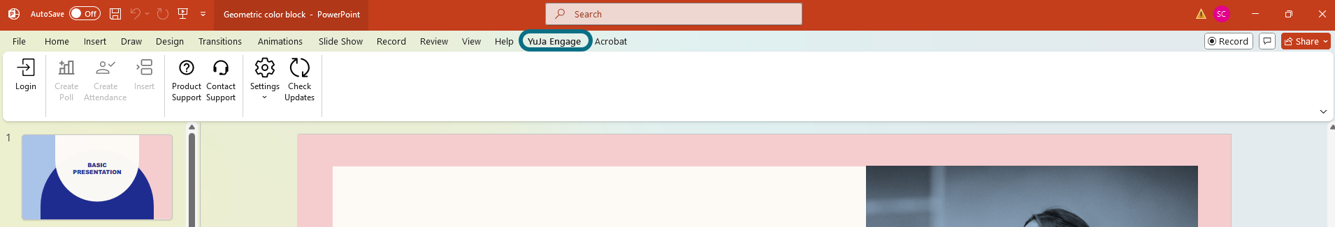 Engage avec l'intégration PowerPoint installée