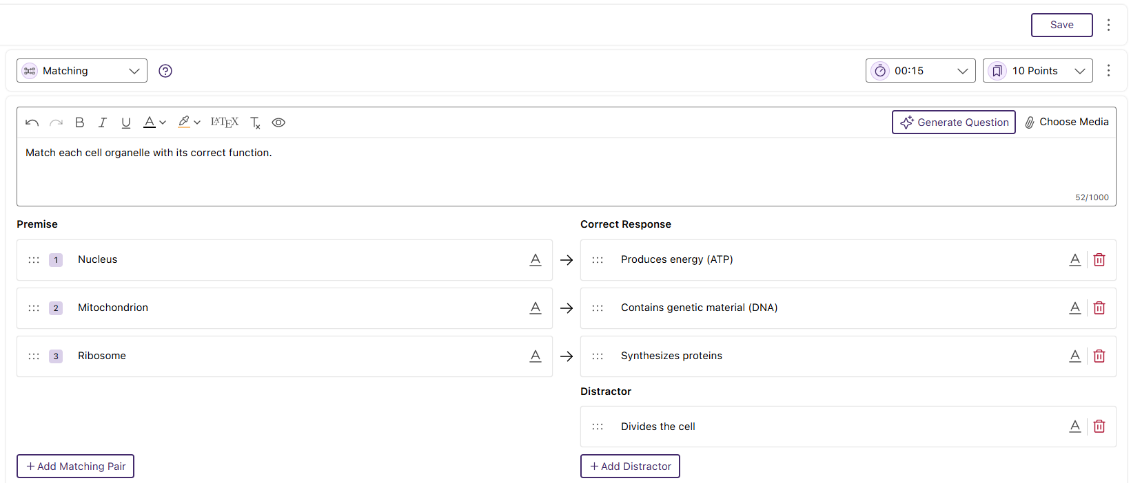 Question d'association dans Engage