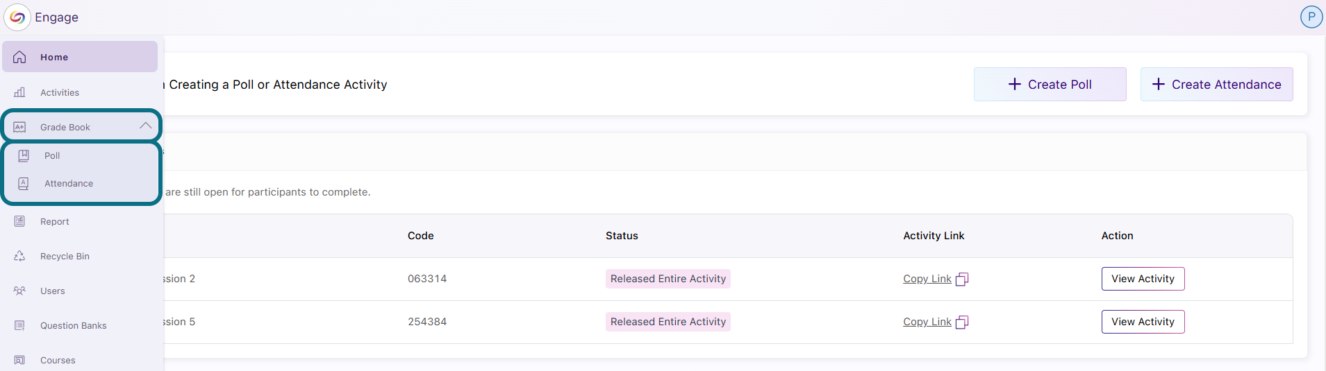 Dans Engage, cliquer sur Bulletin de notes
