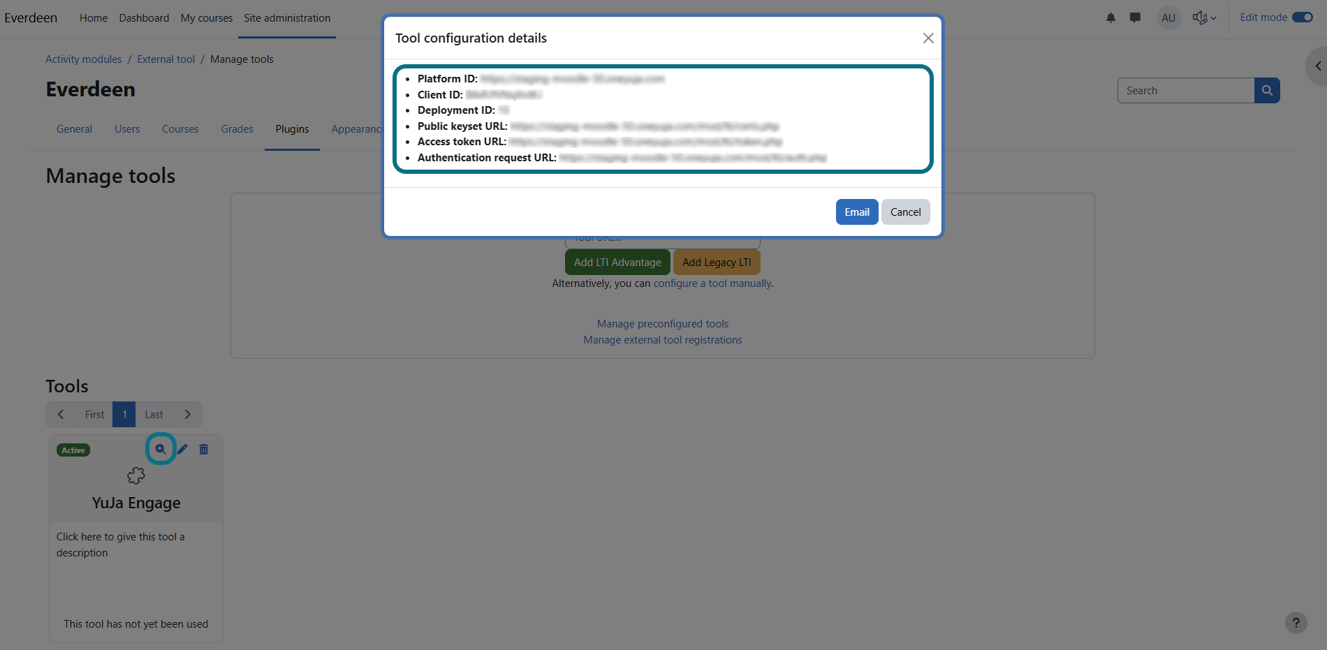 Moodle : prendre note des détails de configuration de l'outil