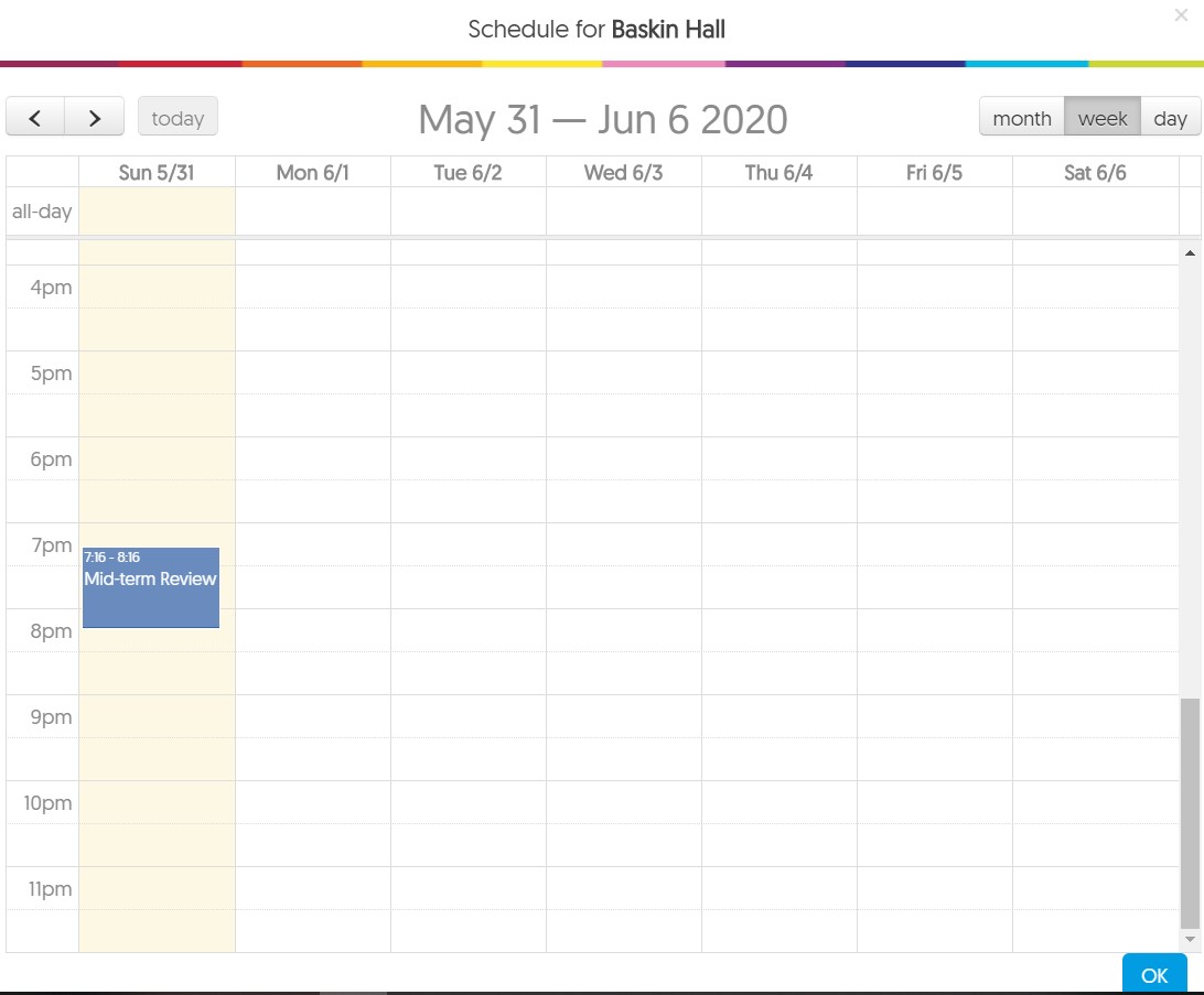 Calendrier de l'appareil avec un événement planifié visible