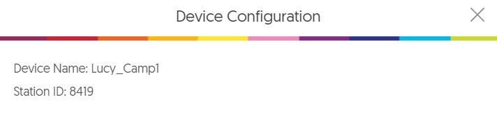 The Device Configuration dialog open, displaying the Device Name and Station ID.