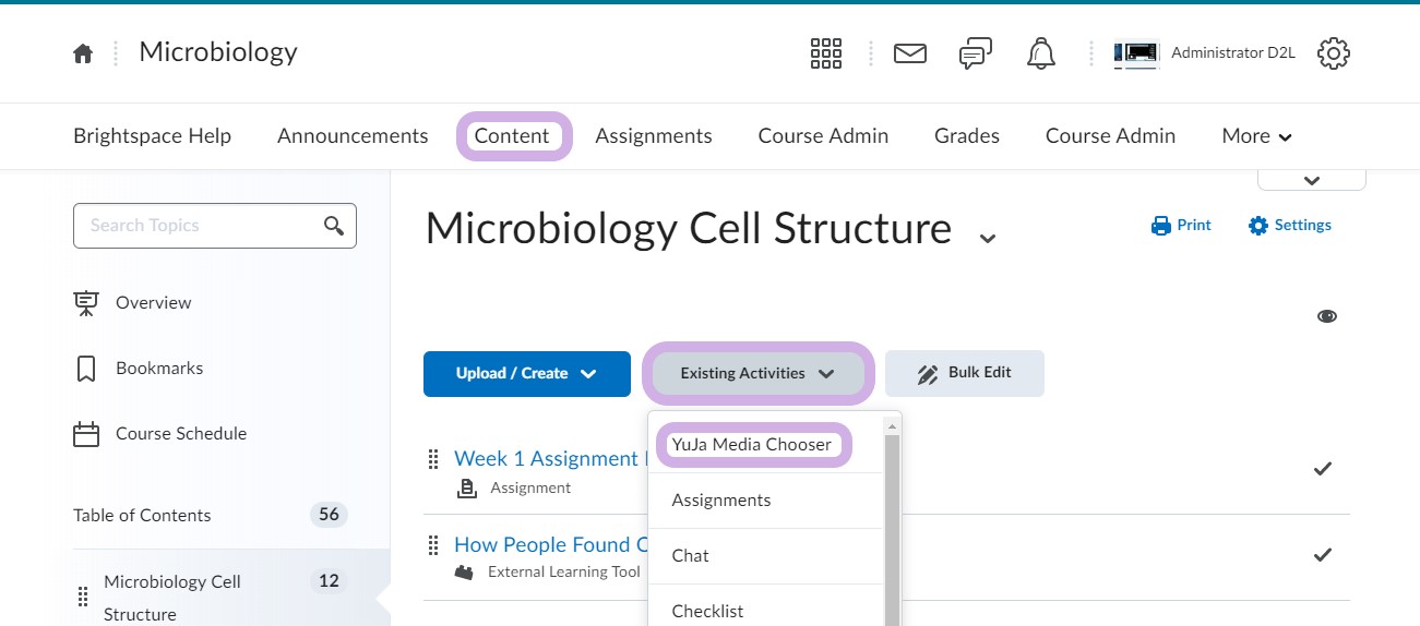 Showing internal email addresses in Brightspace Address Book So